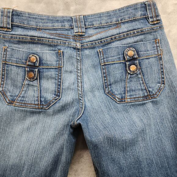 Vintage 90s Nobo No Boundaries Jeans Womens 9 Juniors Low Rise Capri Snap Hem - Picture 5 of 13